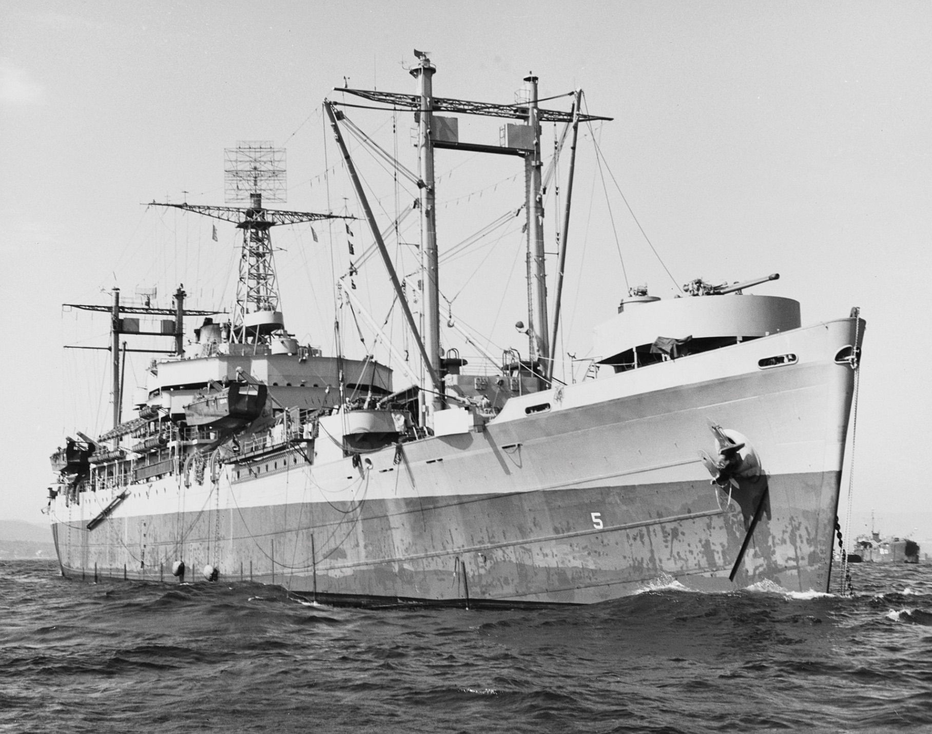 Vice Admiral Hewitt's flagship Catoctin off Southern France